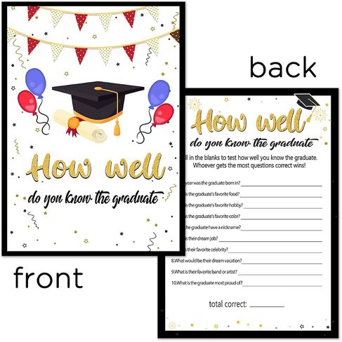 2024 Graduation Party Games Card, Graduation Table Games Cards, How Well Do You know the Graduate Game Cards, Celebration of 2024 for High School College Graduation Party Ideas Supplies 30PCS in Saudi Arabia