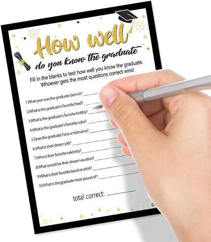 2024 Graduation Party Games Card, Graduation Table Games Cards, How Well Do You know the Graduate Game Cards, Celebration of 2024 for High School College Graduation Party Ideas Supplies 30PCS in Saudi Arabia