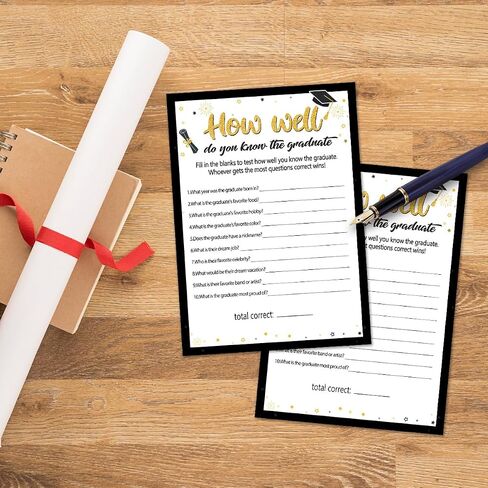 2024 Graduation Party Games Card, Graduation Table Games Cards, How Well Do You know the Graduate Game Cards, Celebration of 2024 for High School College Graduation Party Ideas Supplies 30PCS in Saudi Arabia