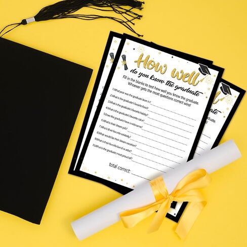 2024 Graduation Party Games Card, Graduation Table Games Cards, How Well Do You know the Graduate Game Cards, Celebration of 2024 for High School College Graduation Party Ideas Supplies 30PCS in Saudi Arabia