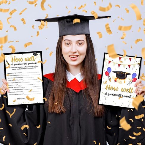 2024 Graduation Party Games Card, Graduation Table Games Cards, How Well Do You know the Graduate Game Cards, Celebration of 2024 for High School College Graduation Party Ideas Supplies 30PCS in Saudi Arabia