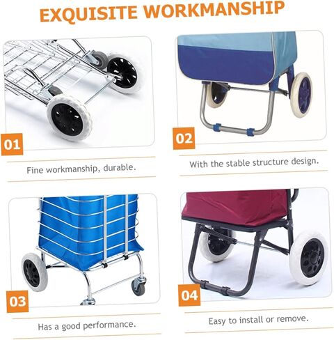 SOLUSTRE 2pcs Heavy Duty Wheels Swivel Casters Heavy Duty Shopping Cart Casters Wheels Trolley Cart with Wheels Swivel Caster Wheels Set Luggage Wheel Replacement Suitcase Trolley Wheels in Saudi Arabia