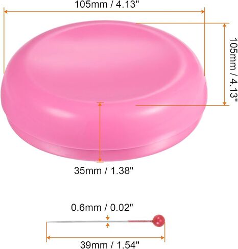 HARFINGTON Magnetic Pin Cushion Round Shape with 100pcs Multicolor Plastic Head Pins, Magnetic Pins Holder for Sewing Quilting Needles Pins Hair Bobby Pins, Pink in Saudi Arabia