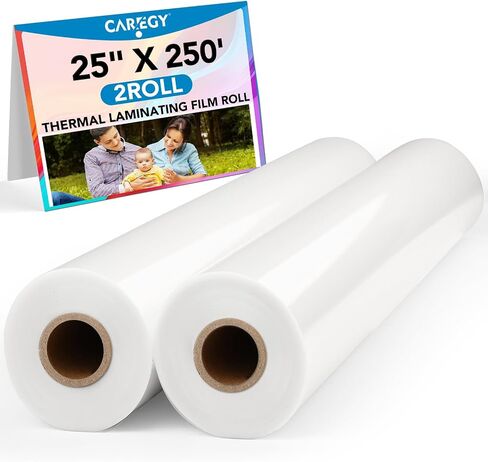 CAREGY Thermal Laminating Film Roll, 2 Pack, 1.5 Mil Laminate Rolls, 25" x 500', School Lamination(25" x 250'/Roll) in Kuwait