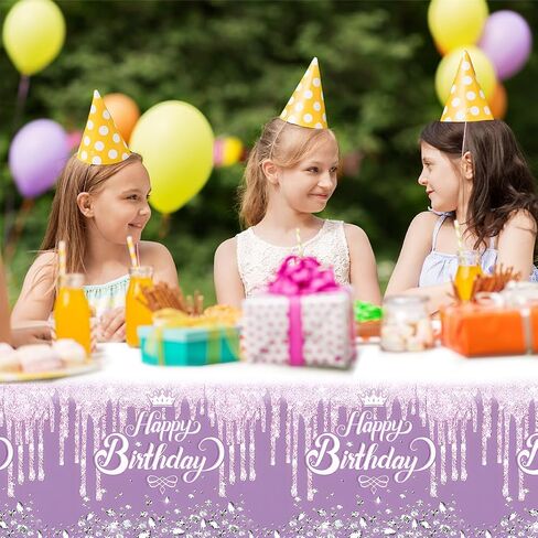 OULUN 2Pcs Teal and Silver Birthday Party Tablecloth, 54''x71'' Blue Glitter Birthday Theme Table Cover for Girls Silver Glitter Party Supplies in Saudi Arabia