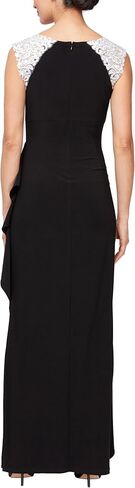 Alex Evenings Women's Long Jersey Dress with Ruched Front and Embellished Neckline (Petite and Regular Sizes) in Kuwait