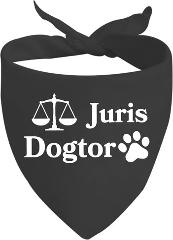 JXGZSO قطعة واحدة من وشاح التخرج للكلب Juris Dogtor Dog Bandana موازين العدالة الكلب باندانا المحامي هدية طالب القانون (Juris Dogtor Dog) in Kuwait