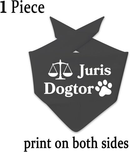 JXGZSO قطعة واحدة من وشاح التخرج للكلب Juris Dogtor Dog Bandana موازين العدالة الكلب باندانا المحامي هدية طالب القانون (Juris Dogtor Dog) in Kuwait