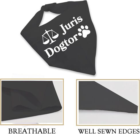 JXGZSO قطعة واحدة من وشاح التخرج للكلب Juris Dogtor Dog Bandana موازين العدالة الكلب باندانا المحامي هدية طالب القانون (Juris Dogtor Dog) in Kuwait