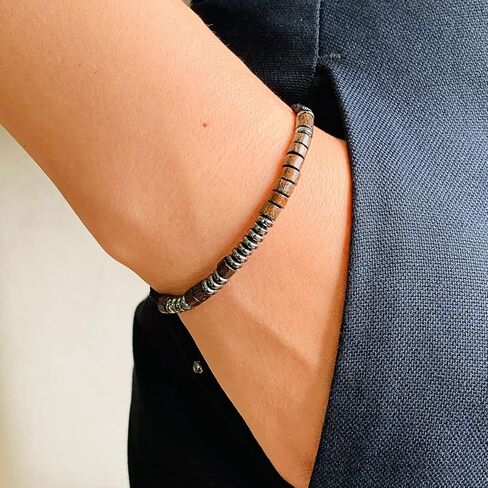 Morse Code Bracelets for Women Men, Mens Bracelet, Inspirational Bracelets Gifts for Couples Wife Husband Daughter Best Friend Adjustable Bracelets with Black Hematite Beads (I Love You) in Saudi Arabia