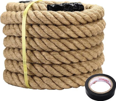 1 inch x 10ft Hemp Rope Thick Rope Natural Jute Rope Nautical Rope Heavy Duty Rope Deer Rope for Swing Crafts Gardening Nautical Tug of War Rope Bundling Packing Rope in Saudi Arabia