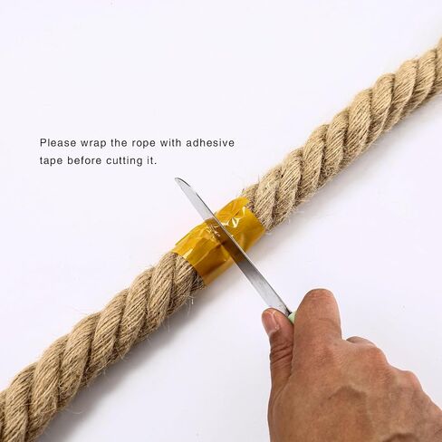 1 inch x 10ft Hemp Rope Thick Rope Natural Jute Rope Nautical Rope Heavy Duty Rope Deer Rope for Swing Crafts Gardening Nautical Tug of War Rope Bundling Packing Rope in Saudi Arabia