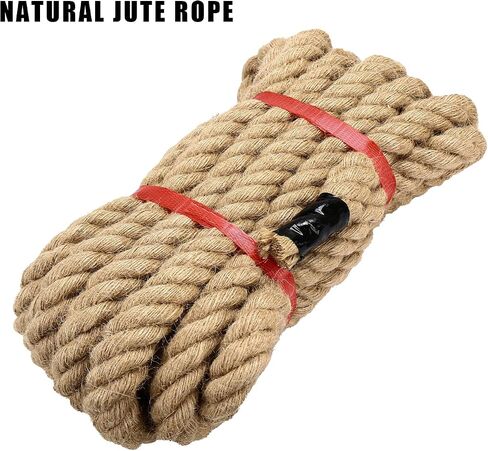1 inch x 10ft Hemp Rope Thick Rope Natural Jute Rope Nautical Rope Heavy Duty Rope Deer Rope for Swing Crafts Gardening Nautical Tug of War Rope Bundling Packing Rope in Saudi Arabia