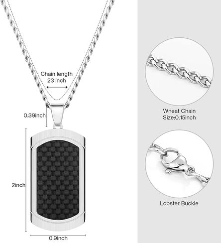HAWSON Pendant Necklace for Men in Gift Box, Stainless Steel Dog Tag Necklace for Dad from Son Daughter for Fathers Day Birthday Christmas. in Saudi Arabia