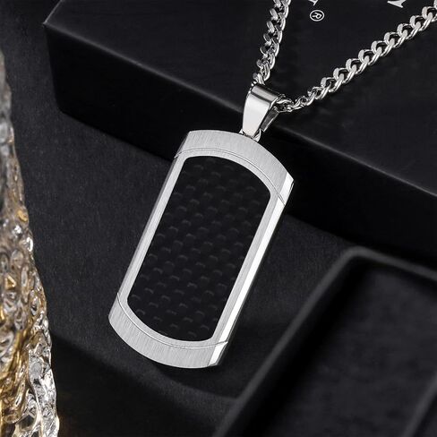 HAWSON Pendant Necklace for Men in Gift Box, Stainless Steel Dog Tag Necklace for Dad from Son Daughter for Fathers Day Birthday Christmas. in Saudi Arabia