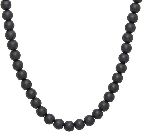 EVE'S ADDICTION Men's Brushed Black Agate Bead Necklace - Men's Necklaces in Saudi Arabia