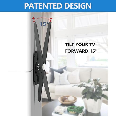 TV Wall Mount Most 32-75 Inch LED LCD OLED Flat Curved Screen 43 55 58 60 65" Tilt Wall Mount TV Bracket Max VESA 600x400mm Fit 16" 18" 24" Wood Studs Up to 165lbs Low Profile TV Wall Bracket in Saudi Arabia