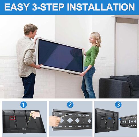 TV Wall Mount Most 32-75 Inch LED LCD OLED Flat Curved Screen 43 55 58 60 65" Tilt Wall Mount TV Bracket Max VESA 600x400mm Fit 16" 18" 24" Wood Studs Up to 165lbs Low Profile TV Wall Bracket in Saudi Arabia