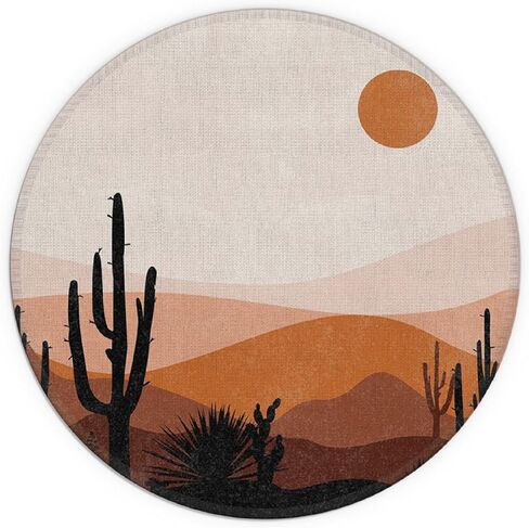 Desert Boho Mouse Pad, 7.9 X 7.9 Inch Waterproof Rubber Aesthetic Mouse Pad, Boho Desk Decor, Minimalist Desk Accessories, Boho Office Desk Accessories, Boho Office Supplies in Saudi Arabia
