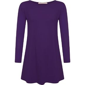 Loxdonz Girls Long Sleeve Skater Dress Swing Flared Casual Dress for 4-13 Years Kids