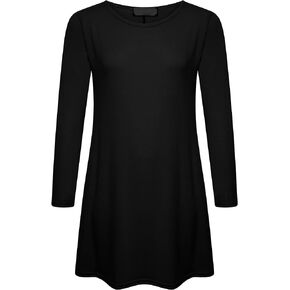 Loxdonz Girls Long Sleeve Skater Dress Swing Flared Casual Dress for 4-13 Years Kids