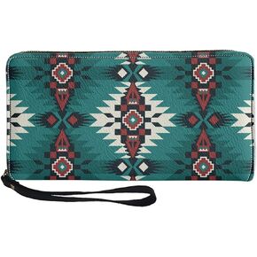 Women PU Leather Long Zipper Wallet Sunflower Elephant