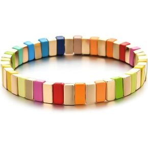 Color Women Bracelet Fashion Jewelry Femme Enamel Tile Beads Bracelets Stretch Pulseras Jewellery Handmade