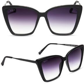 DIFF Heidi Oversized Cat Eye Sunglasses for Women, Lightweight bold thin metal frames