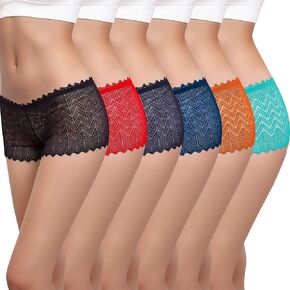 Weboboll Women's Underwear Regular & Panties Sexy Lace Boyshort Hipster Cheeky Panty