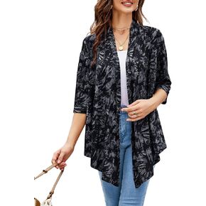 LIOFOER Women's Shurgs Open Front Cardigan 3/4 Sleeves Lightweight Casual S-XXL in Kuwait