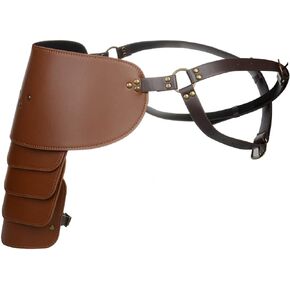 CrosCentury Medieval Leather Shoulder Armor Cosplay PU Leather Viking Armor for Men Women Viking Party Brown in Kuwait