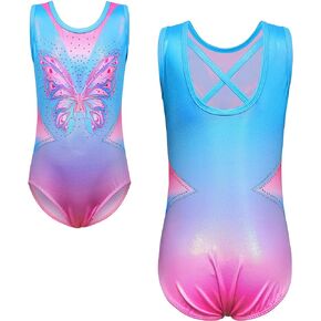 TFJH E Gymnastics Leotards for Girls Shiny Diamond Ballet Dance Clothes Practice Outfits One Piece 3-12Y