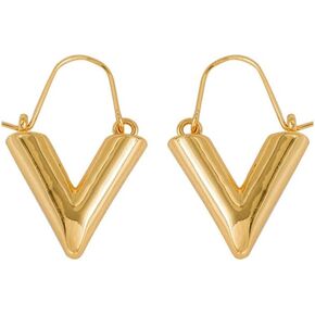 Minimalist V Shape Hoop Earrings for Women Girls Dangle Charm Drop Huggie Hoops Cartilage Earrings Fashion Ear Jewelry Gifts Birthday BFF