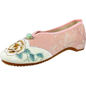 eYLun Women Flats Floral Embroidered Shoes Mary Jane Shoes Ballet Loafers Flats Slip On Shoes in Kuwait
