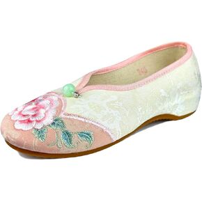 eYLun Women Flats Floral Embroidered Shoes Mary Jane Shoes Ballet Loafers Flats Slip On Shoes