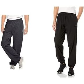 Champion 2 Pack Closed Bottom Light Weight Jersey Sweatpant, Granite Heather/Black, X-Large/X-Large