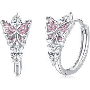 Butterfly Earrings Sterling Silver Cz Butterfly Drop Dangle Earrings Butterfly Jewelry Gifts for Women Girls