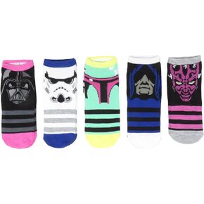 Star Wars Villains Juniors/Womens 5 Pack Ankle Socks Shoe Size 4-10
