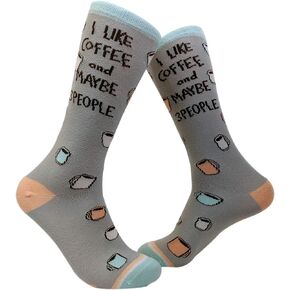 Womens I Like Coffee And Maybe 3 People Socks Funny Saying Sock Sarcastic Humor Caffeine Lover Novelty Footwear