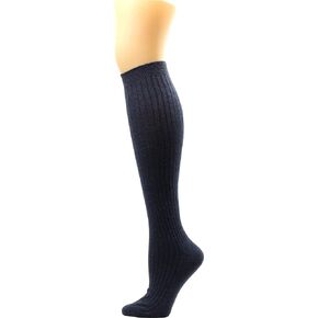 WOWFOOT Women's Knee High Socks Luxury Cotton Cable Ribbed Solid Girl Stylish Design Fun