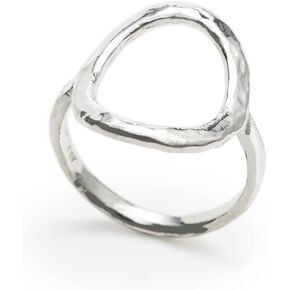 Joolala 925 Sterling Silver Karma Open Circle Round Ring Women’s Ring Elegant and Stylish – Minimalistic Oxidized Finish – Ideal Everyday, Casual, Promise Ring, Anniversary