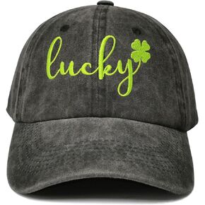 Embroidered Lucky Clover Four Leaf Hat for Men Women, St. Patrick's Day Ireland Snapback Hat Irish Baseball Cap