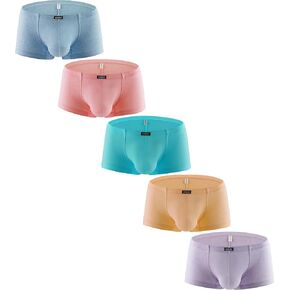 IKINGSKY Men's Cotton Bulge Boxer Briefs Sexy Pouch Shorts Stretch Low Rise Under Panties for Men