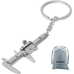 Mini Key Chain Tool Movable Vernier Caliper Ruler Sliding Key Holder Rings Keychain Tools Cool Keychain Gift Ideas for Men Women