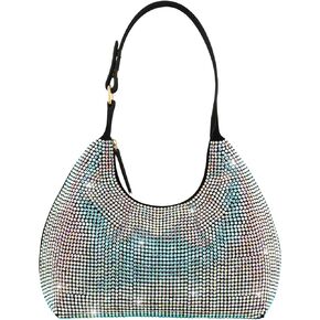 Evevictor Rhinestone Handbag Purse Bling Clutch Purses for Women Evening Shoulder Diamond Purse Crystal Party Prom Hobo Bag