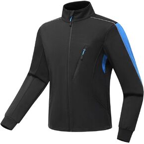 سترة Wantdo الرجالية الشتوية لركوب الدراجات الحرارية الدافئة ذات الغلاف الناعم المقاومة للرياح سترة مضادة للماء من الصوف عاكسة للضوء in Kuwait