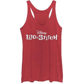 Disney Girls' Lilo & Stitch Basic Logo Tri-Blend Racerback Layering Tank