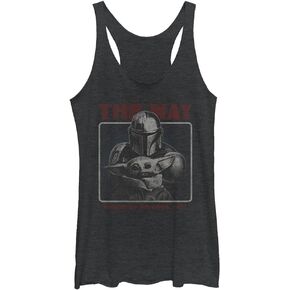 STAR WARS Girls' The Mandalorian Retro Way Tri-Blend Racerback Layering Tank