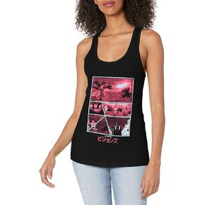 Star Wars Junior's Visions Multi Panel Slim Fit, Scoop Hem Racerback Tank, Black, Small