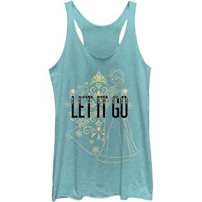 Disney Girls' Frozen Let Go Line Tri-Blend Racerback Layering Tank